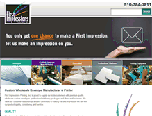 Tablet Screenshot of firstimpressionsprinting.com